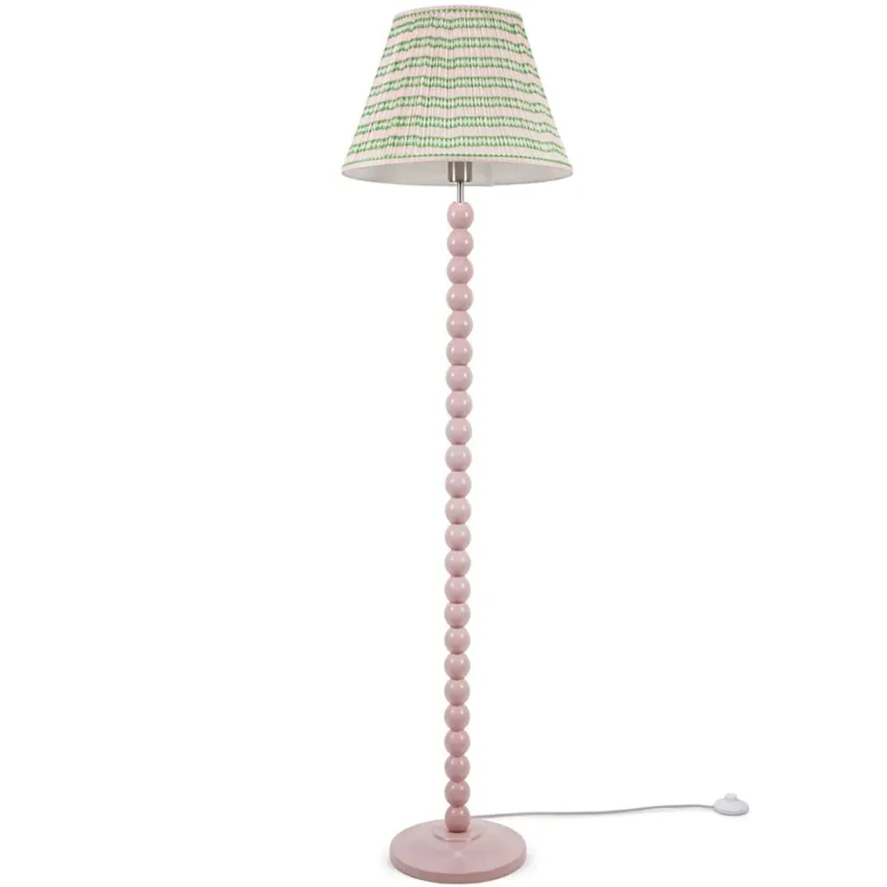 Bobbins LED Floor Lamp with Aztec Shade - Rose Pink