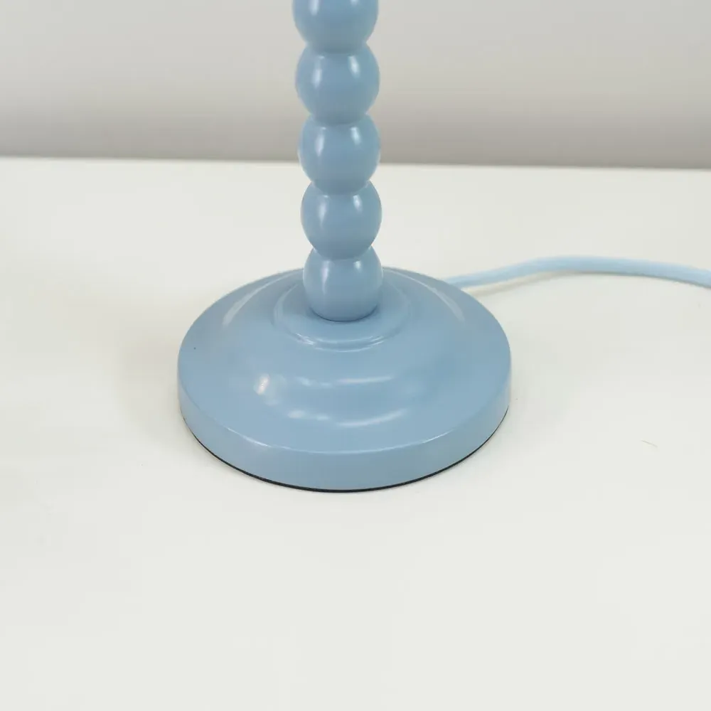 Bobbins LED Floor Lamp with Blue Stripe Shade - Blue
