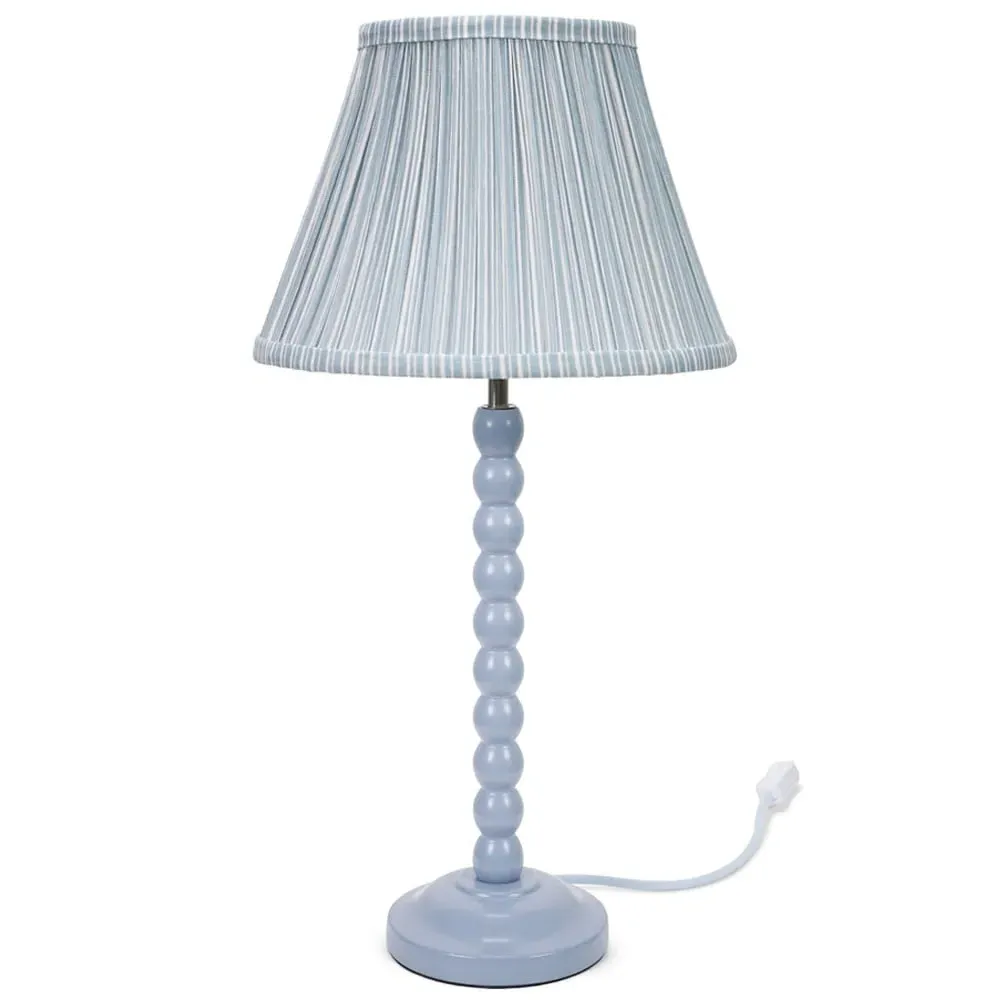 Bobbins LED Floor Lamp with Blue Stripe Shade - Blue
