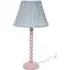 Bobbins LED Floor Lamp with Blue Stripe Shade - Pink
