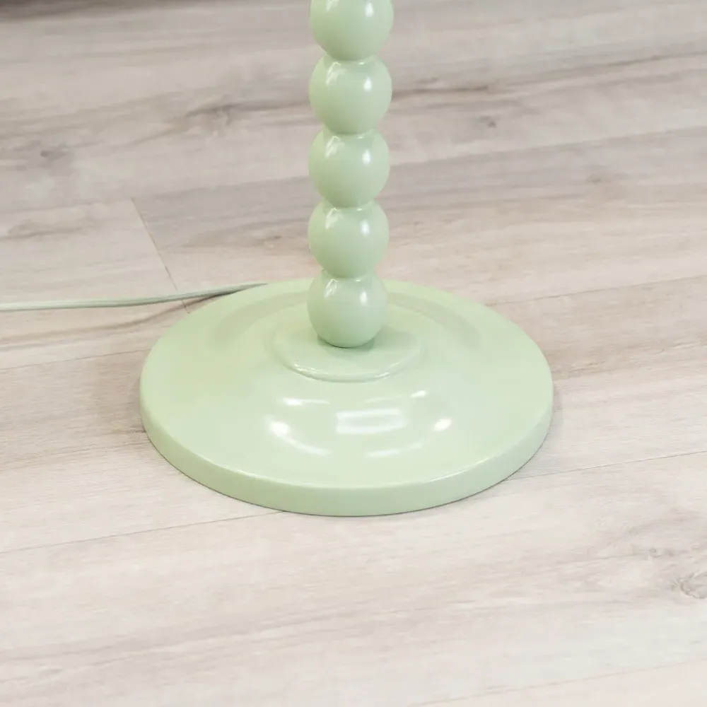 Bobbins LED Floor Lamp with Pleated Arrow Shade - Green