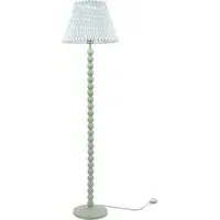 Bobbins LED Floor Lamp with Pleated Arrow Shade - Green