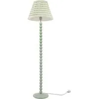 Bobbins LED Floor Lamp with Pleated Aztec Shade - Sage Green