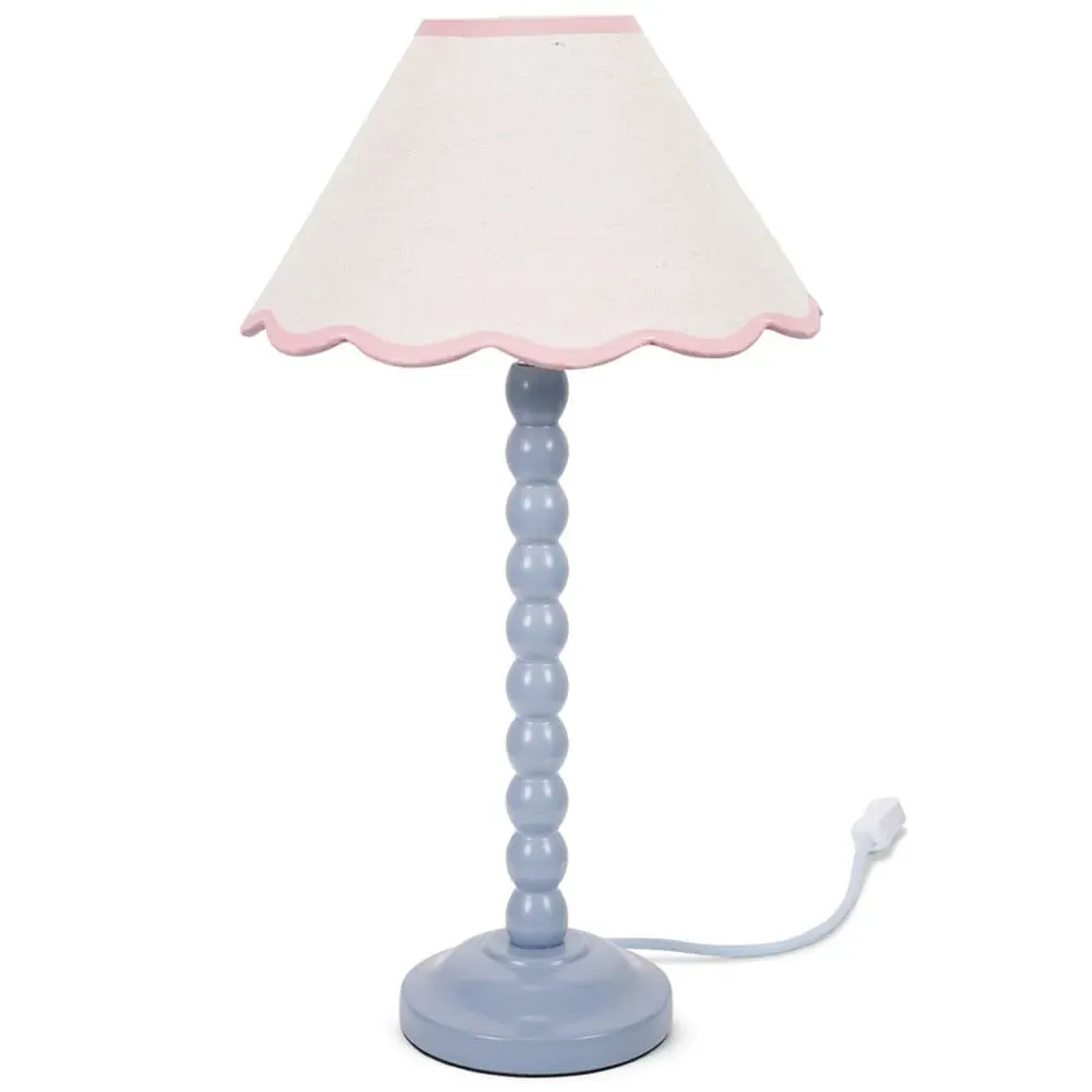 Bobbins LED Floor Lamp with Scallop Shade - Powder Blue image
