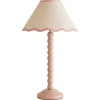 Bobbins LED Floor Lamp with Scallop Shade - Rose Pink, Linen