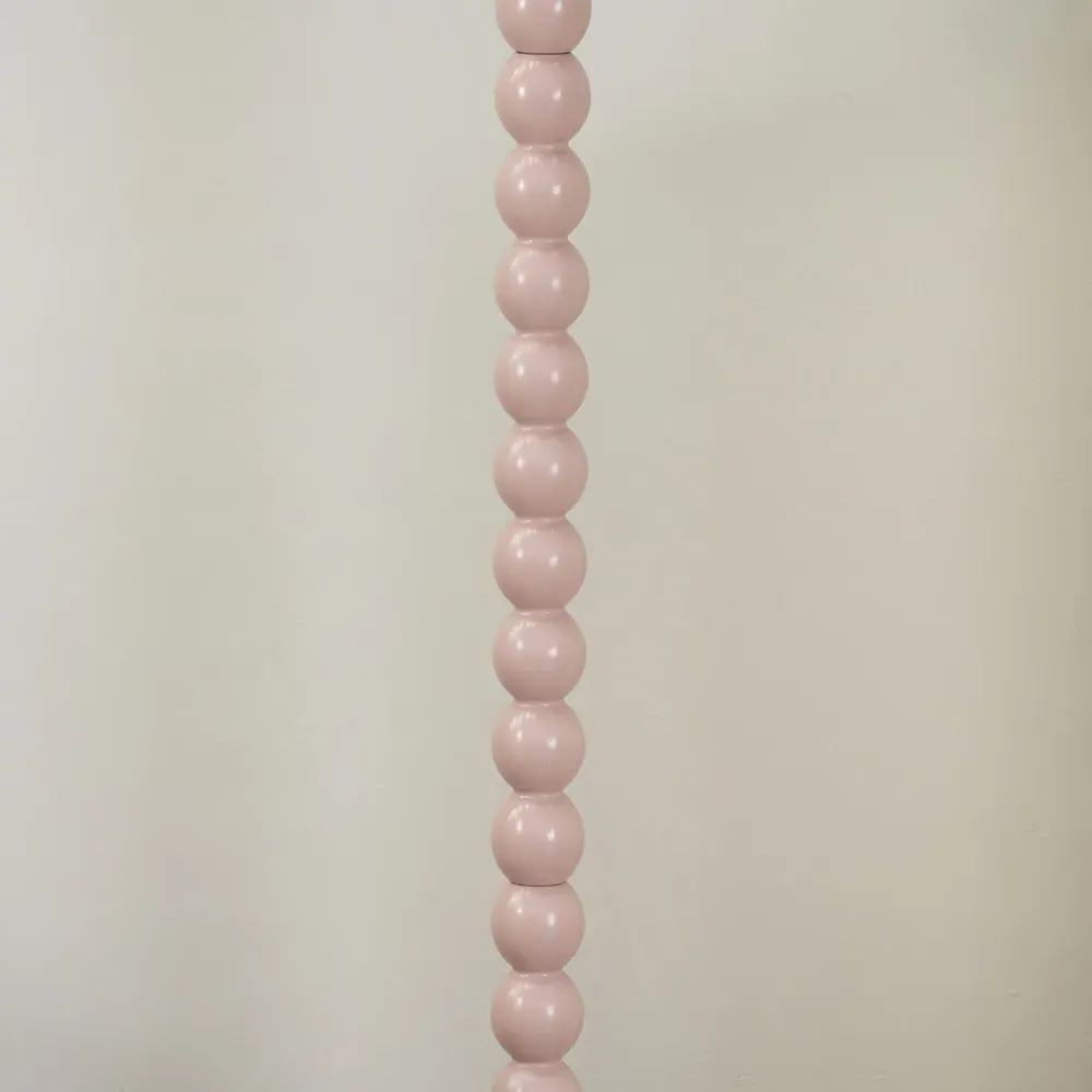 Bobbins LED Floor Lamp with Scallop Shade - Rose Pink, Linen
