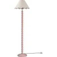 Bobbins LED Floor Lamp with Scallop Shade - Rose Pink, Linen