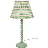 Bobbins LED Table Lamp with Aztec Shade - Sage Green