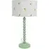 Bobbins Lemon Embroidered Drum Shade Table Lamp - Green