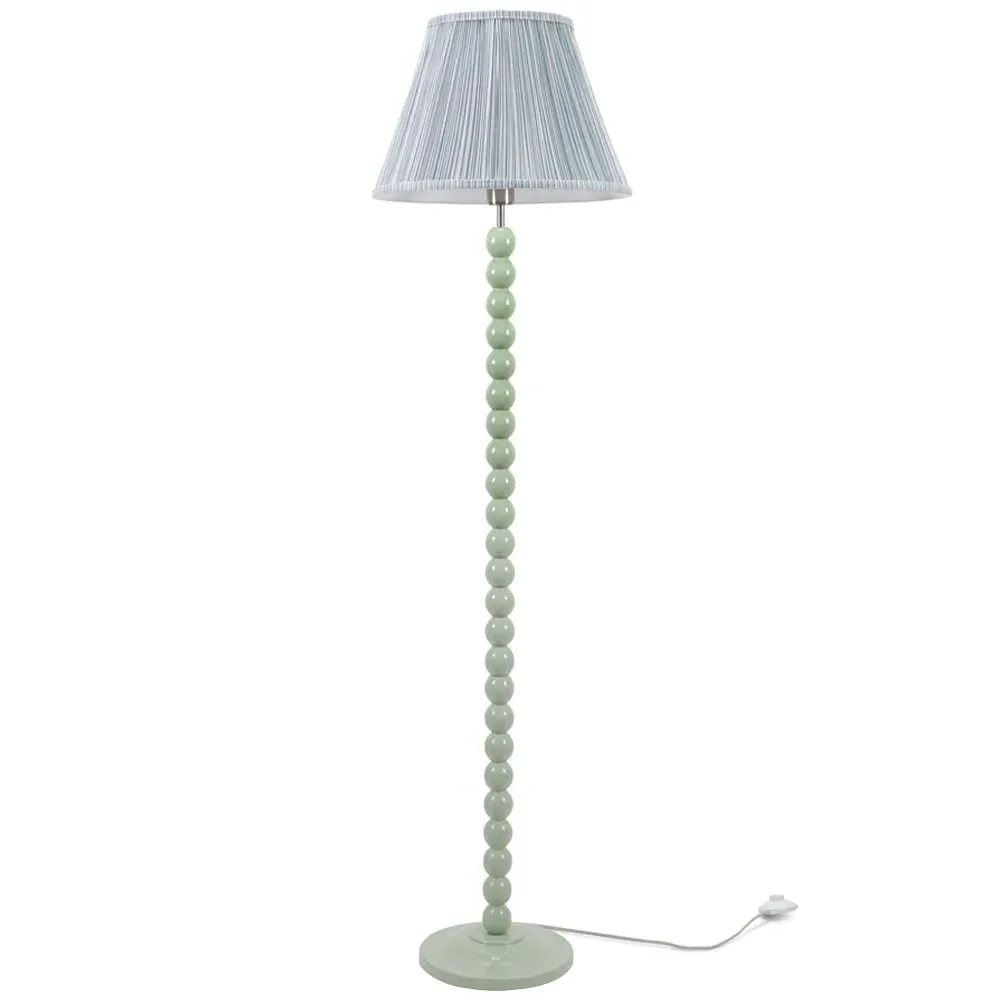 Bobbins Pleated Shade LED Floor Lamp - Sage Green image