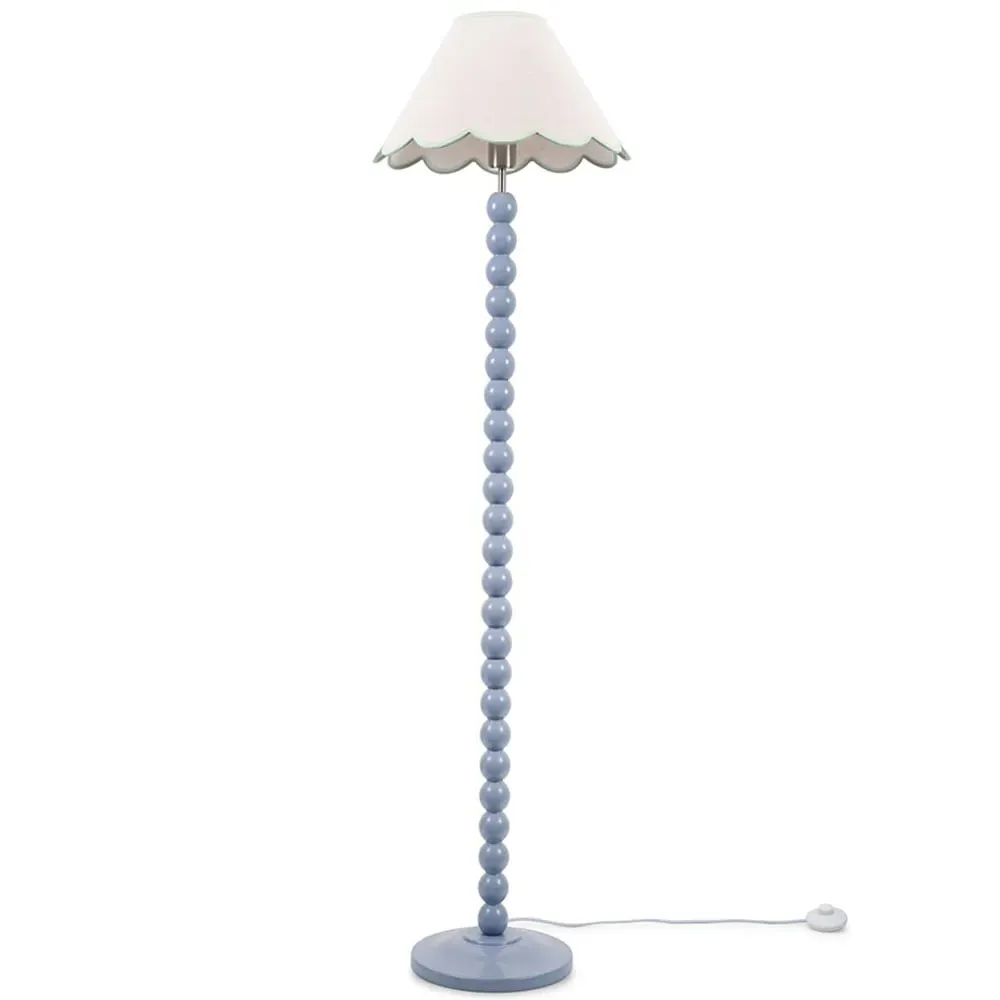 Bobbins Scallop Shade LED Floor Lamp - Powder Blue