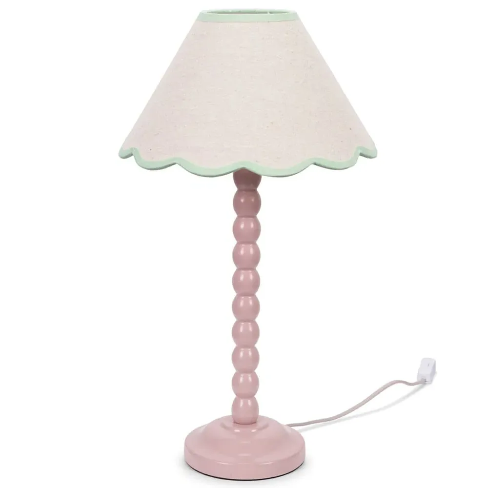 Bobbins Scallop Shade LED Floor Lamp - Rose Pink, Linen