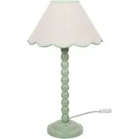 Bobbins Scallop Shade LED Table Lamp - Sage Green, Linen