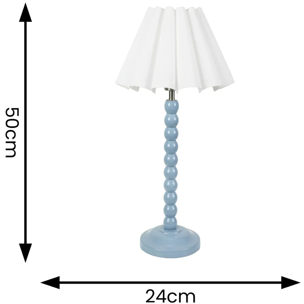 Bobbins Scallop Tapered Shade LED Table Lamp - Blue