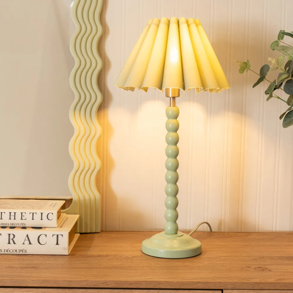 Bobbins Scallop Tapered Shade LED Table Lamp - Green