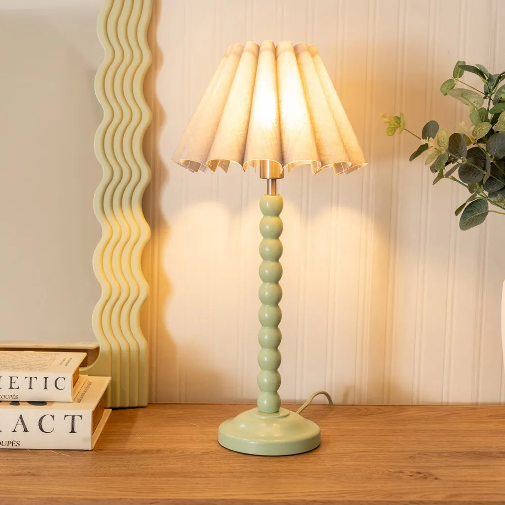 Bobbins Scallop Tapered Shade LED Table Lamp - Green