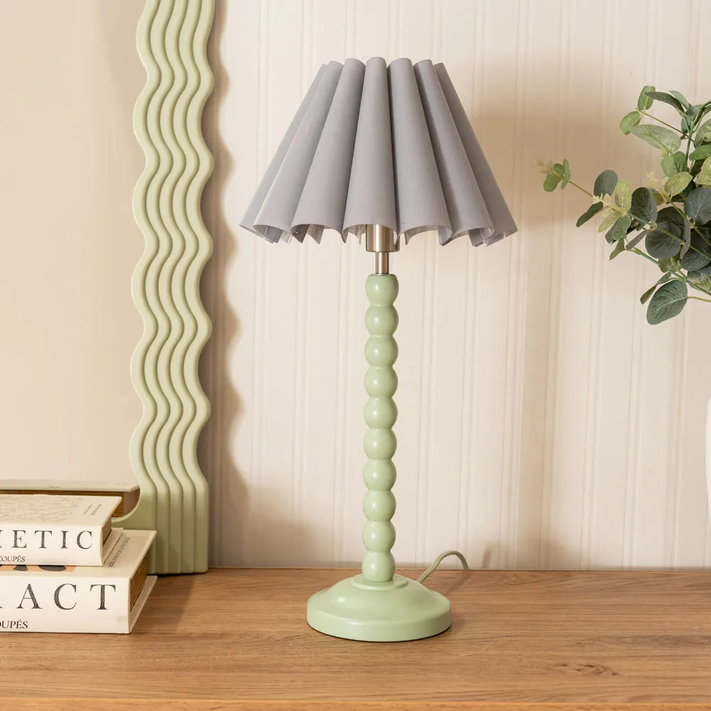 Bobbins Scallop Tapered Shade LED Table Lamp - Green