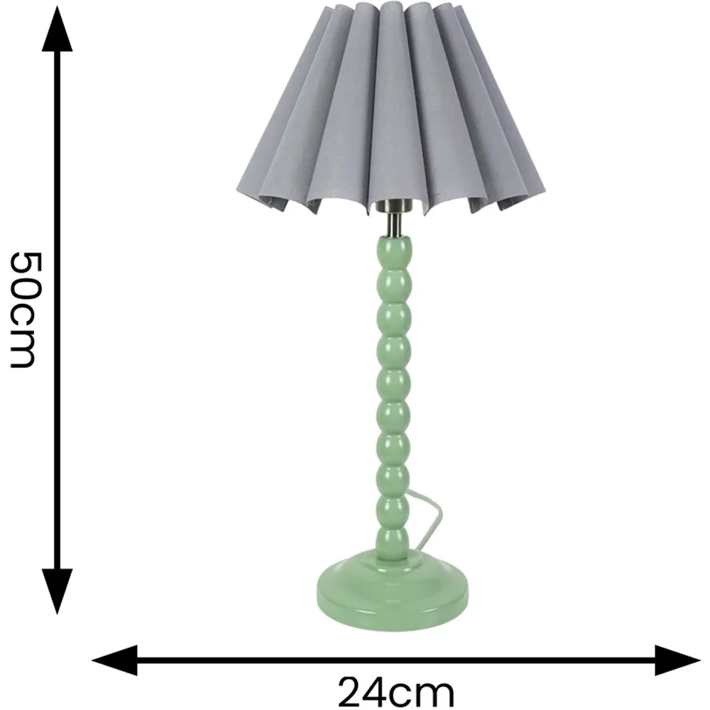 Bobbins Scallop Tapered Shade LED Table Lamp - Green