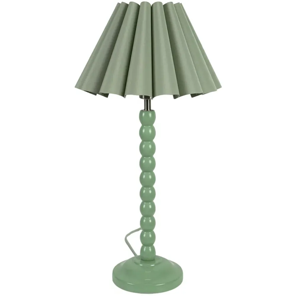 Bobbins Scallop Tapered Shade LED Table Lamp - Green