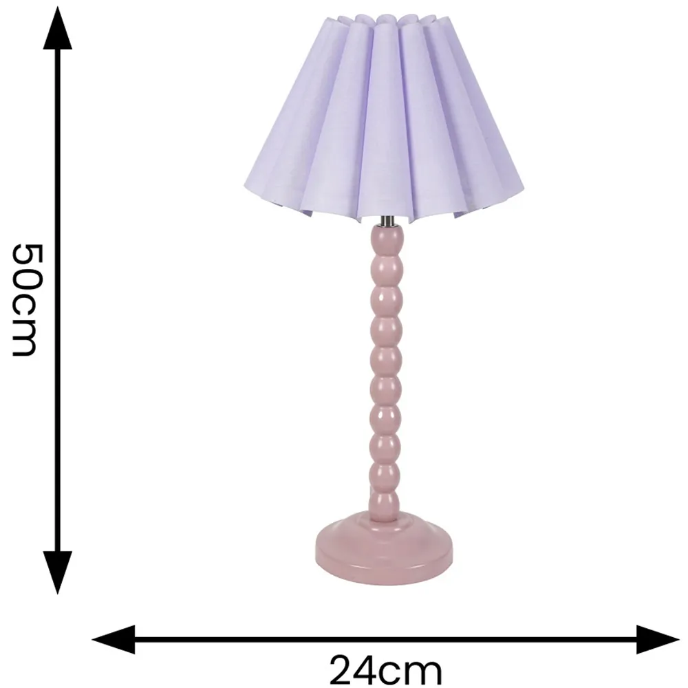 Bobbins Scallop Tapered Shade LED Table Lamp - Pink