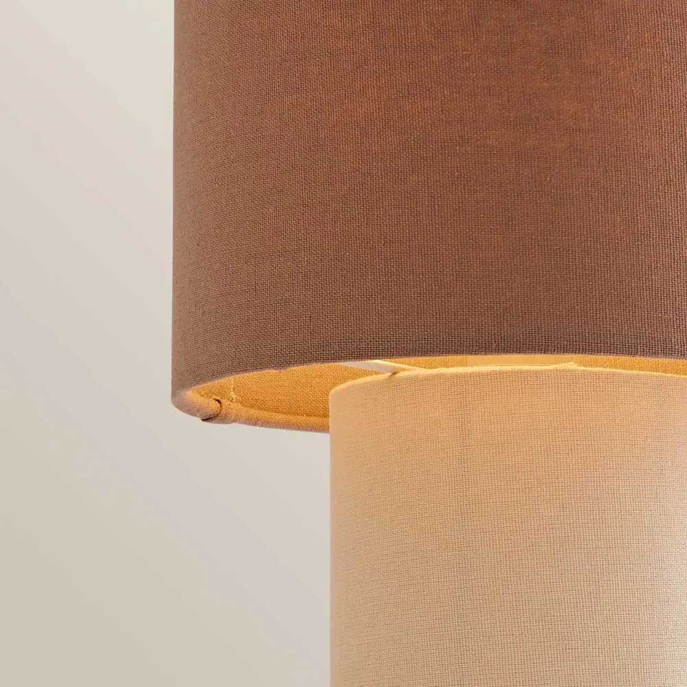 Bobby Clash Duo Fabric Table Lamp with Bulb - Brown