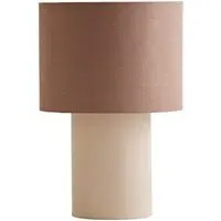 Bobby Clash Duo Fabric Table Lamp with Bulb - Brown