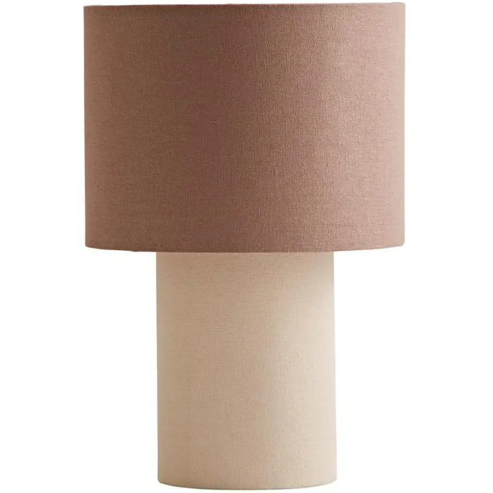 Bobby Clash Duo Fabric Table Lamp with Bulb - Brown