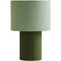 Bobby Clash Duo Fabric Table Lamp with Bulb - Green
