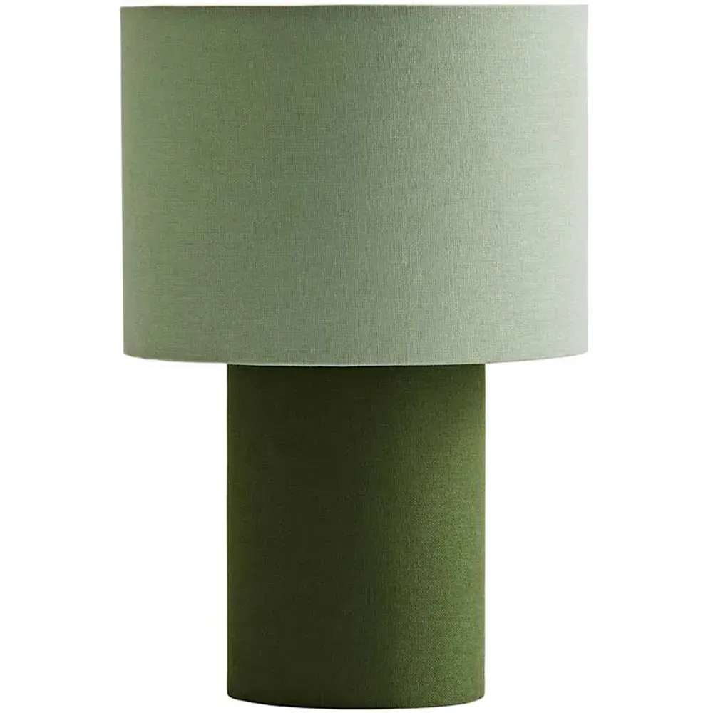 Bobby Clash Duo Fabric Table Lamp with Bulb - Green