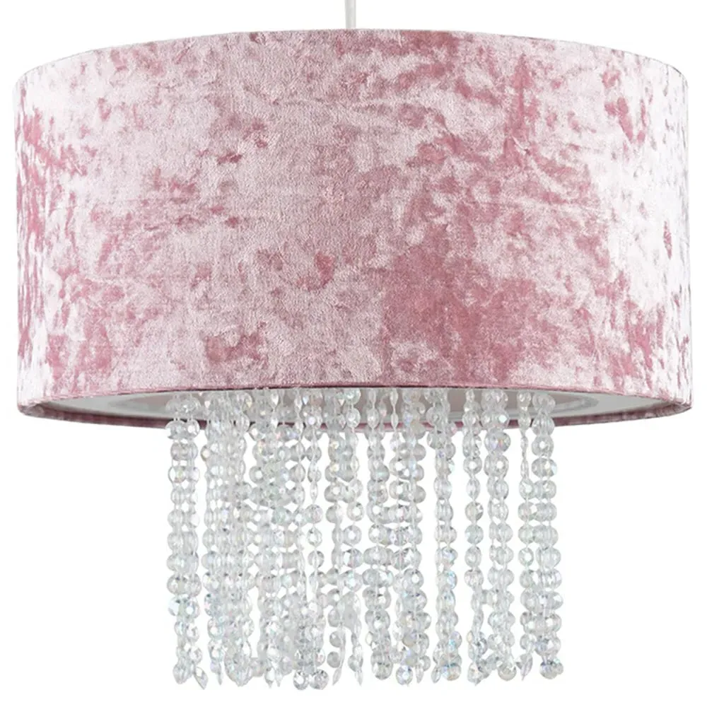 Boland Pendant Shade with Droplets - Pink, Velvet image
