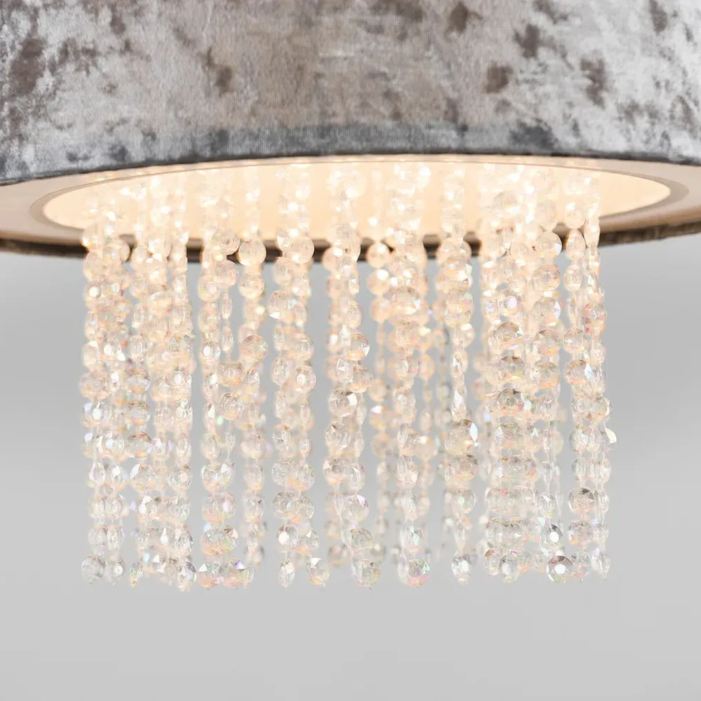 Boland Pendant Shade with Droplets - Silver, Velvet