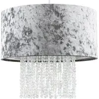 Boland Pendant Shade with Droplets - Silver, Velvet