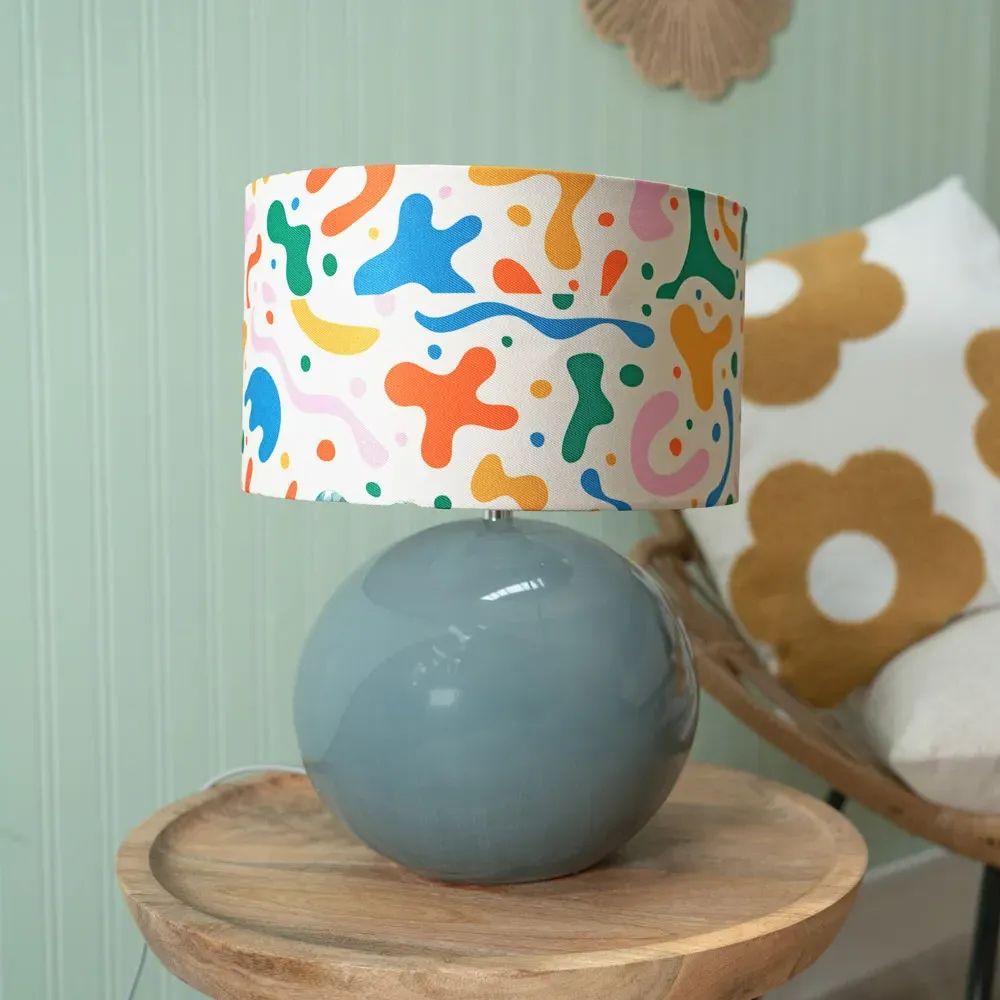 Bosco Ceramic LED Table Lamp - Eucalyptus, Abstract Shade