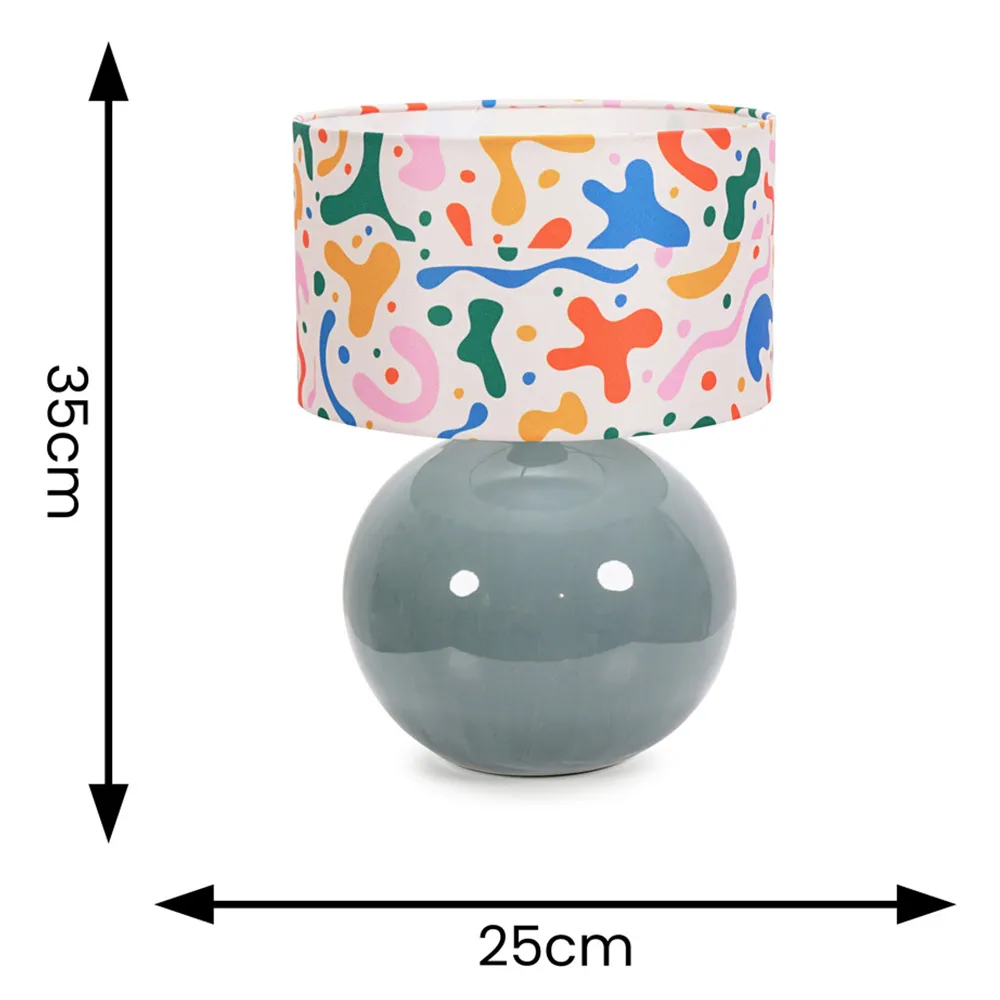 Bosco Ceramic LED Table Lamp - Eucalyptus, Abstract Shade