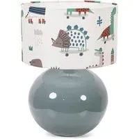 Bosco Ceramic LED Table Lamp - Eucalyptus, Cartoon Dino Shade