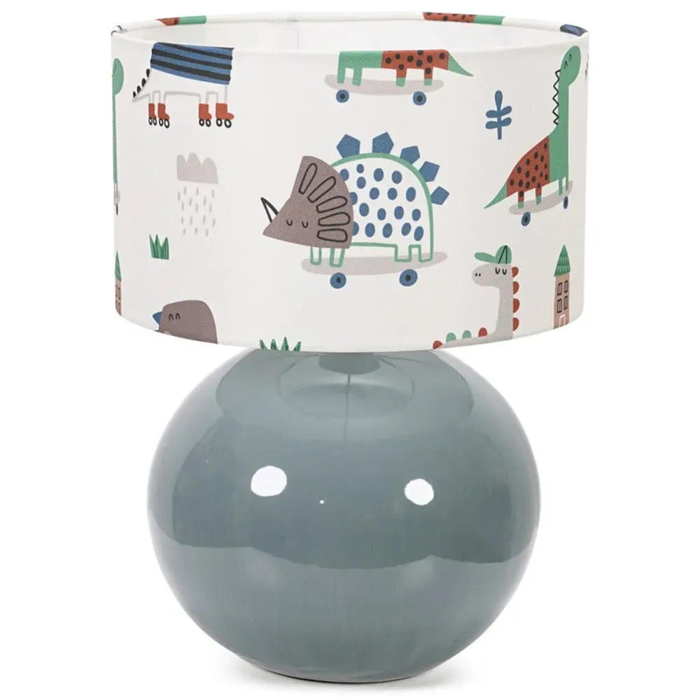 Bosco Ceramic LED Table Lamp - Eucalyptus, Cartoon Dino Shade