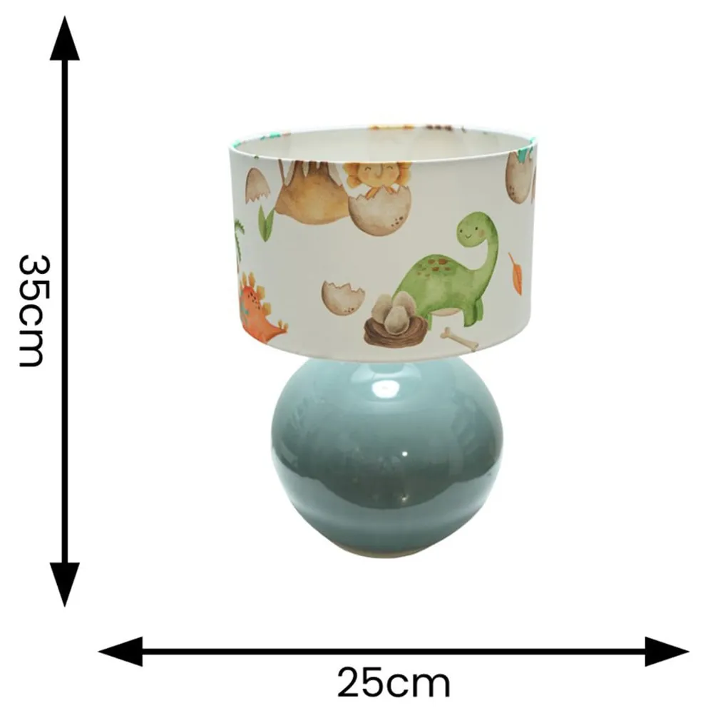 Bosco Ceramic LED Table Lamp - Eucalyptus, Dino Shade