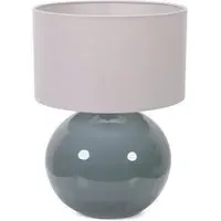 Bosco Ceramic LED Table Lamp - Eucalyptus, Grey Fabric Shade