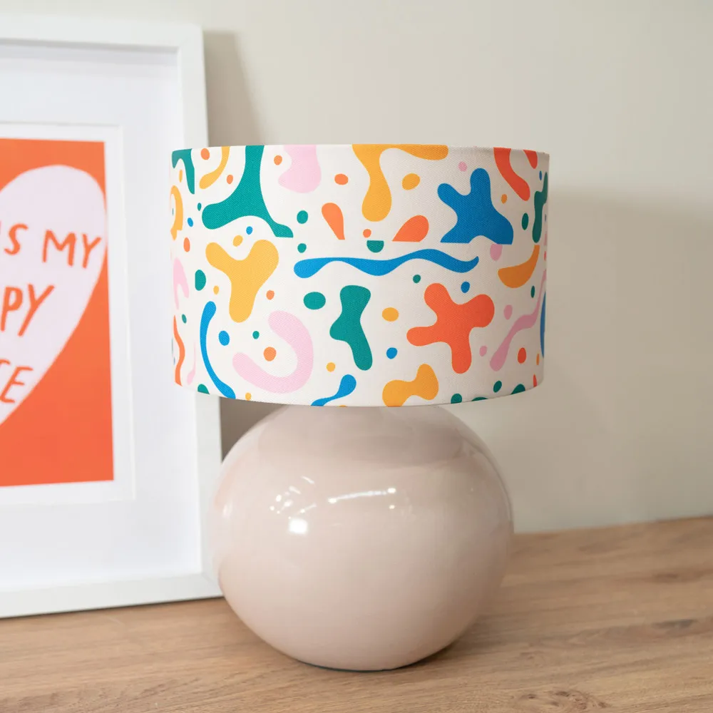 Bosco Ceramic LED Table Lamp - Stone, Abstract Shade