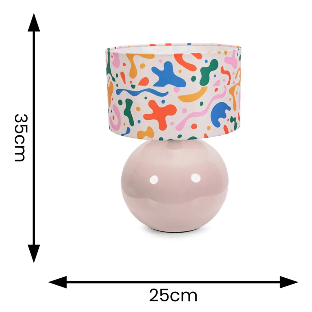 Bosco Ceramic LED Table Lamp - Stone, Abstract Shade