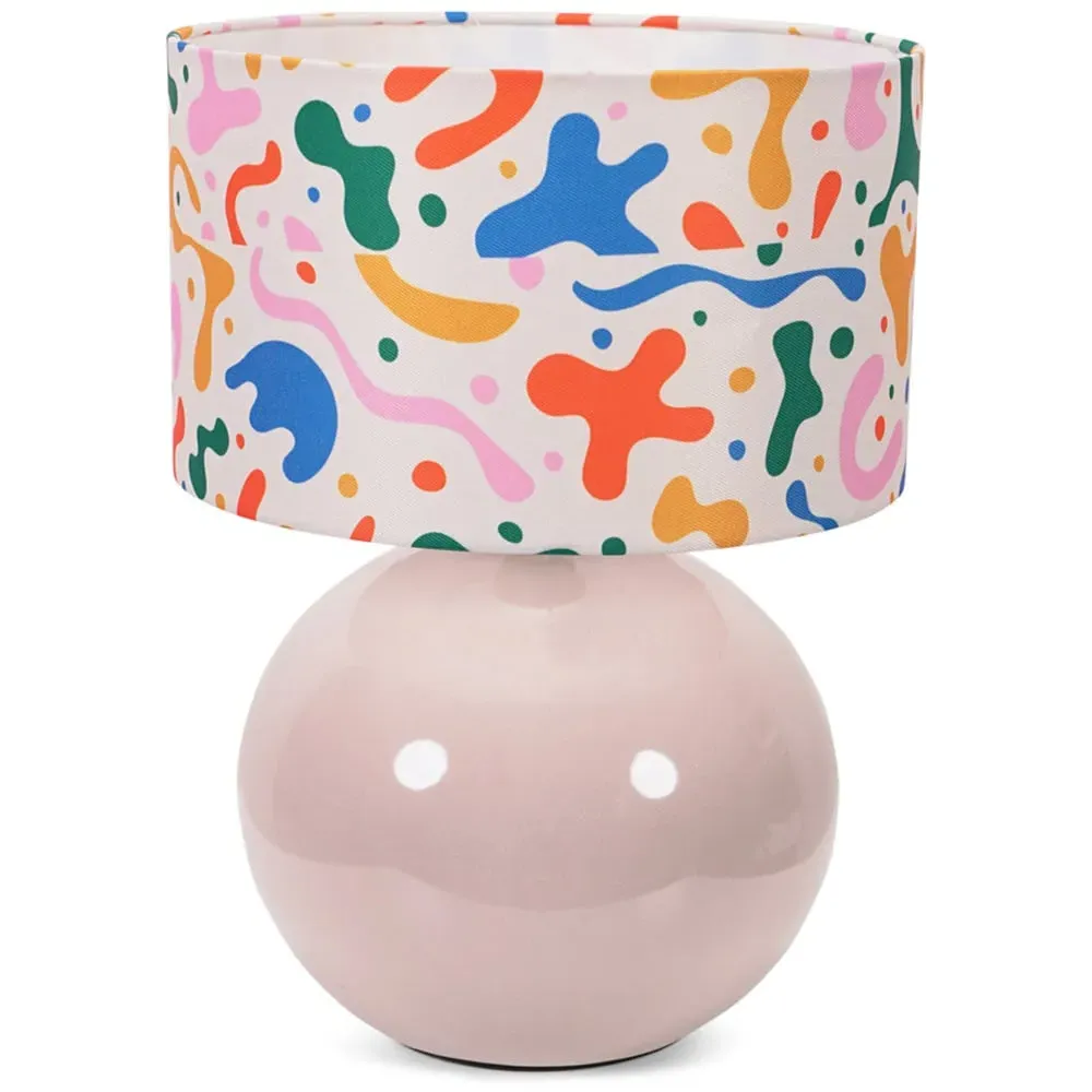Bosco Ceramic LED Table Lamp - Stone, Abstract Shade