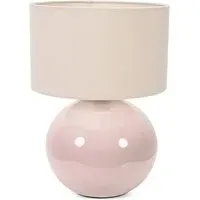 Bosco Ceramic LED Table Lamp - Stone, Natural Fabric Shade