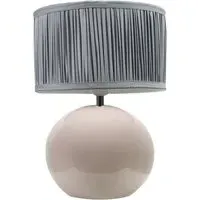 Bosco Ruched Pleated Drum Shade LED Table Lamp - Blue, Ceramic