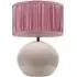 Bosco Ruched Pleated Drum Shade LED Table Lamp - Pink, Ceramic