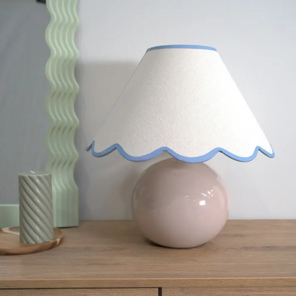 Bosco Scallop Shade Ceramic LED Table Lamp - Cream, Ceramic