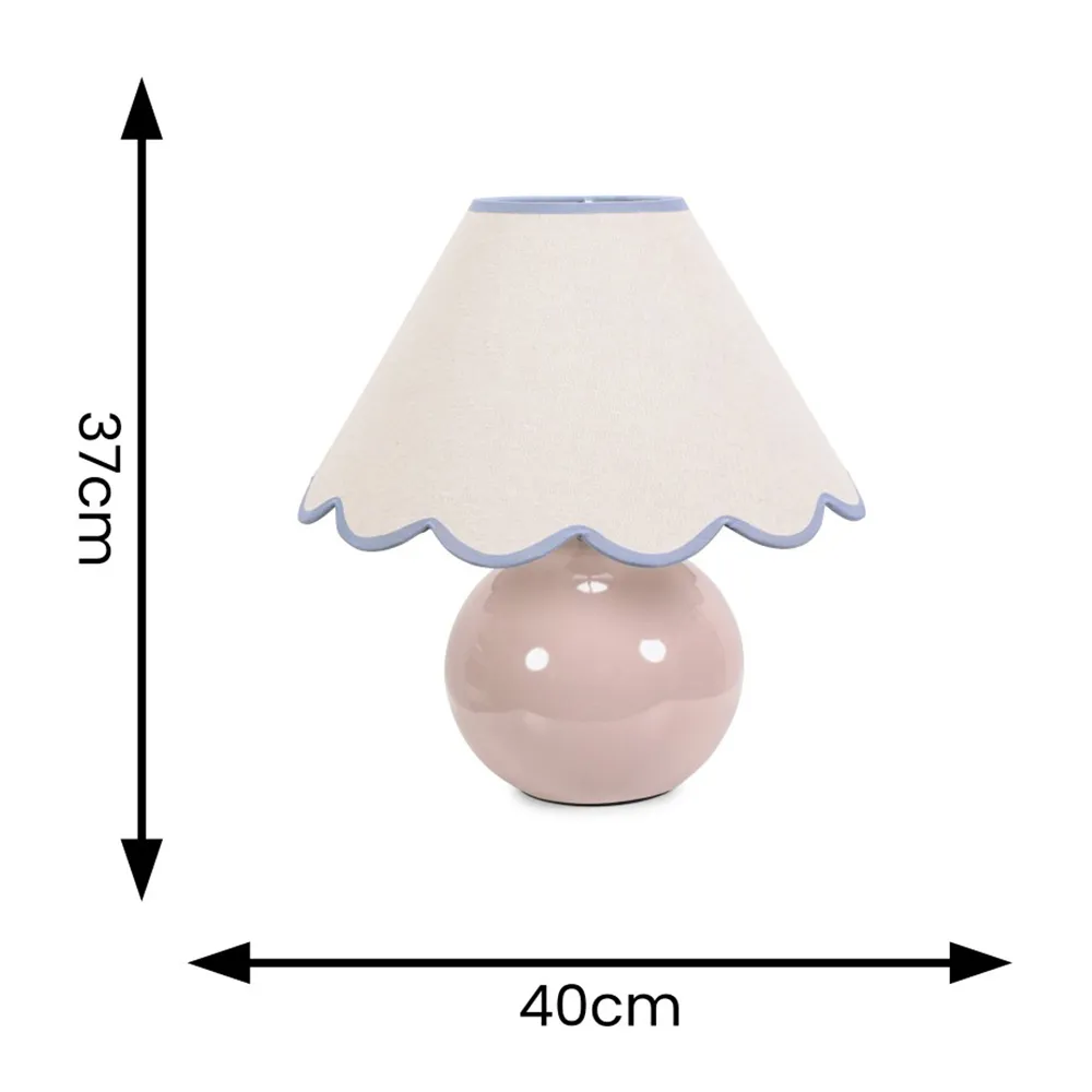 Bosco Scallop Shade Ceramic LED Table Lamp - Cream, Ceramic