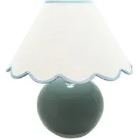 Bosco Scallop Shade Ceramic LED Table Lamp - Green, Ceramic