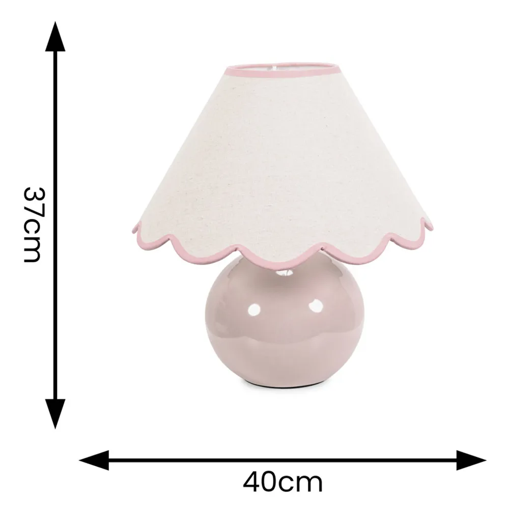 Bosco Scallop Shade Ceramic LED Table Lamp - Stone, Ceramic