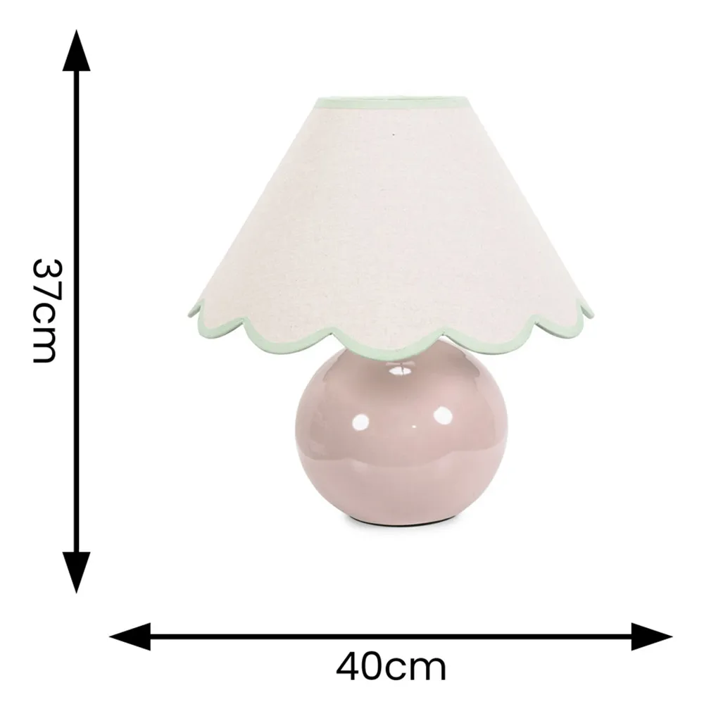Bosco Scallop Shade Ceramic LED Table Lamp - Stone, Ceramic