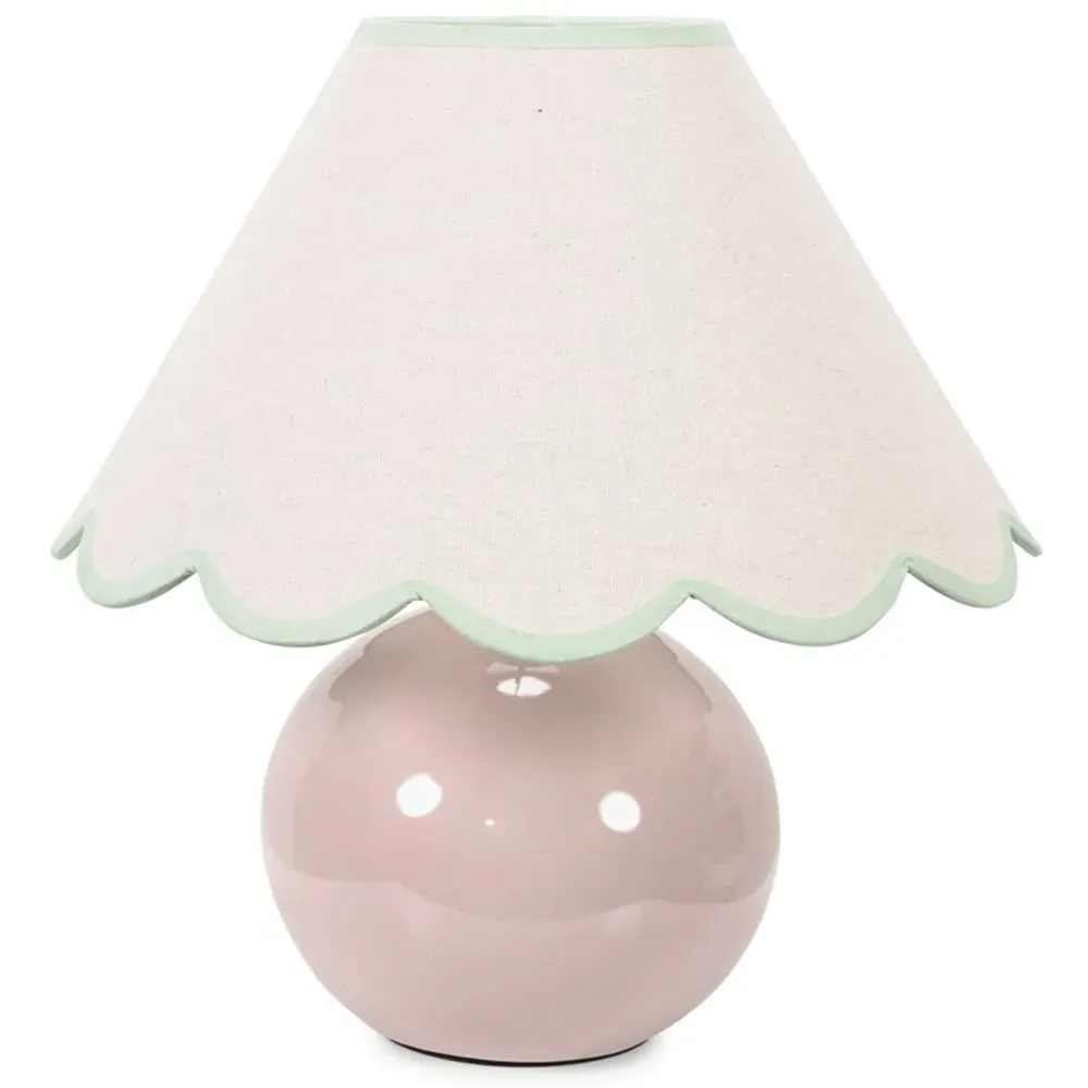 Bosco Scallop Shade Ceramic LED Table Lamp - Stone, Ceramic